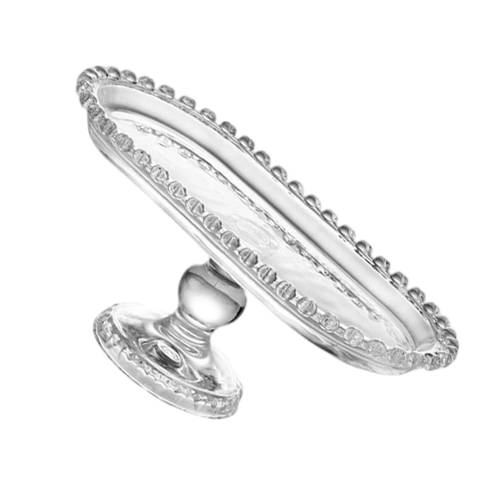 

Dessert Tray Cheesecake Carrier Decorative Fruit Tray Dessert Plate Footed Cake Stand Crystal Glass Fruits Snack Candy Tray