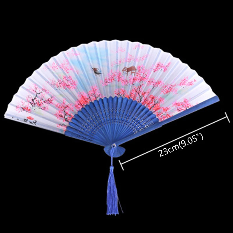 

Chinese Japanese Style Silk Flower Fan Folding Fan Home Decoration Ornaments Pattern Art Craft Gift Wedding Dance Hand Fan