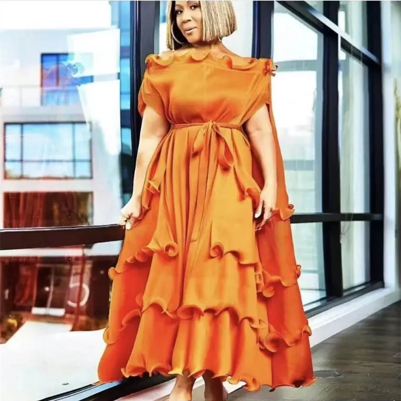 Платье женское кружевное Плиссированное средней длины роскошное свободное