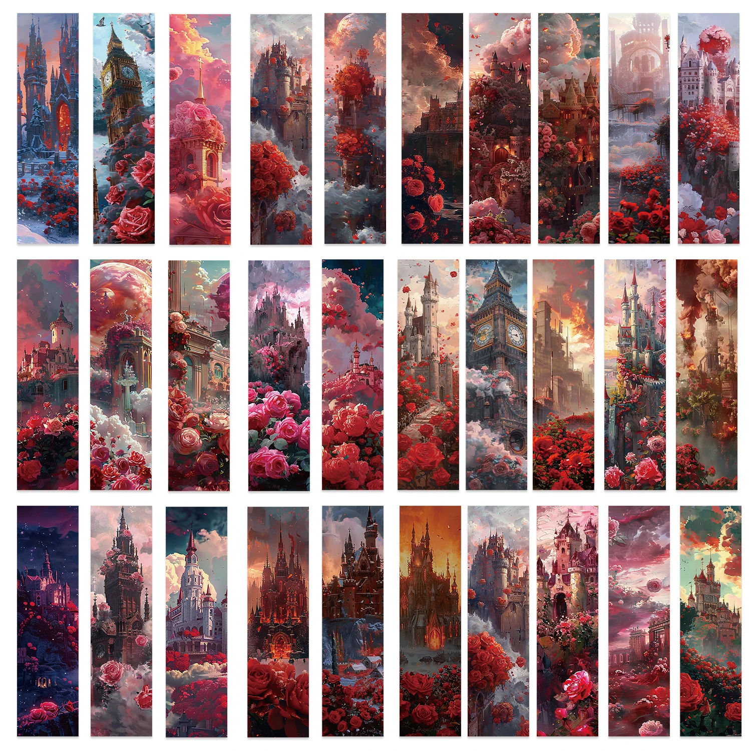 

Бумажные закладки для книг цветы набор из 30 штук