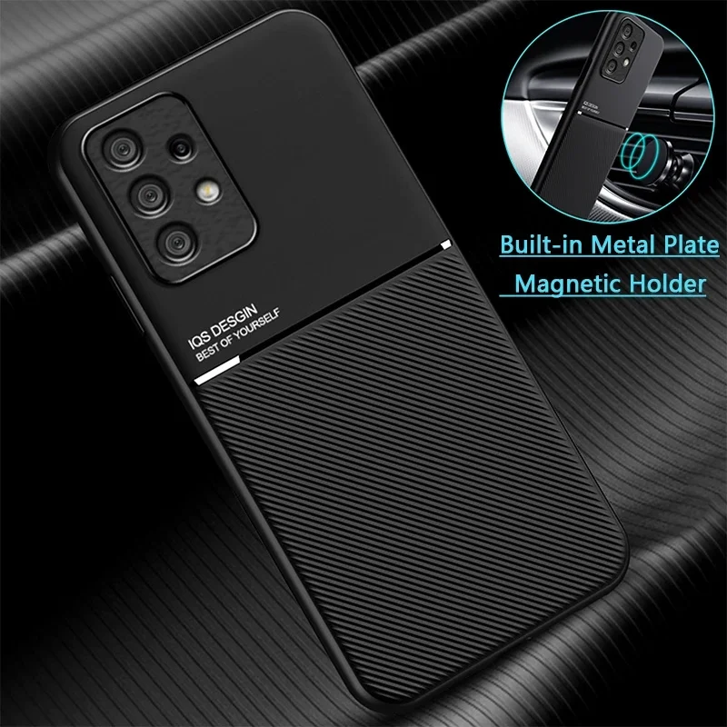 

For Samsung GalaxyA23 4G Case Leather Car Magnetic Holder Phone Case For Samsung A23 A 23 6.6" 5G Shockproof Soft TPU Back Cover
