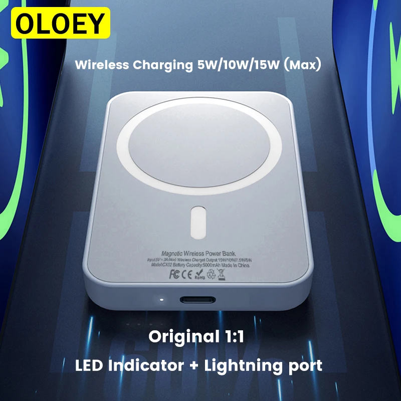 

Power Bank Magnetic Original 1:1 Copy Macsafe Powerbank Wireless Charger For iphone 14 13 12 Pro Max External Auxiliary Battery