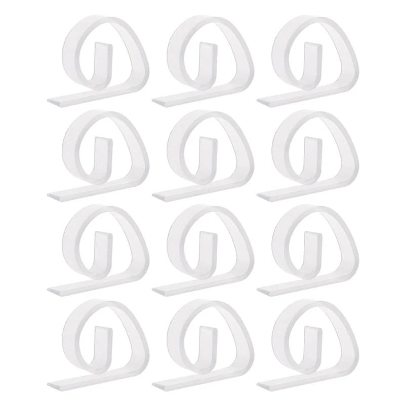 

N7MD 12Pcs Plastic Clear Tablecloth Table Cover Clips Holder Clamp Party Picnic Home