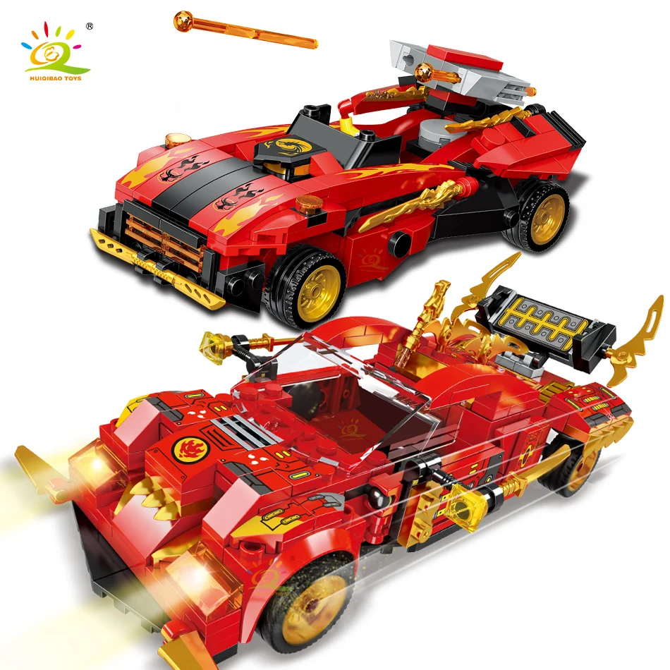 HUIQIBAO 344 шт. 8в1 ниндзя скоростной гоночный автомобиль строительные блоки