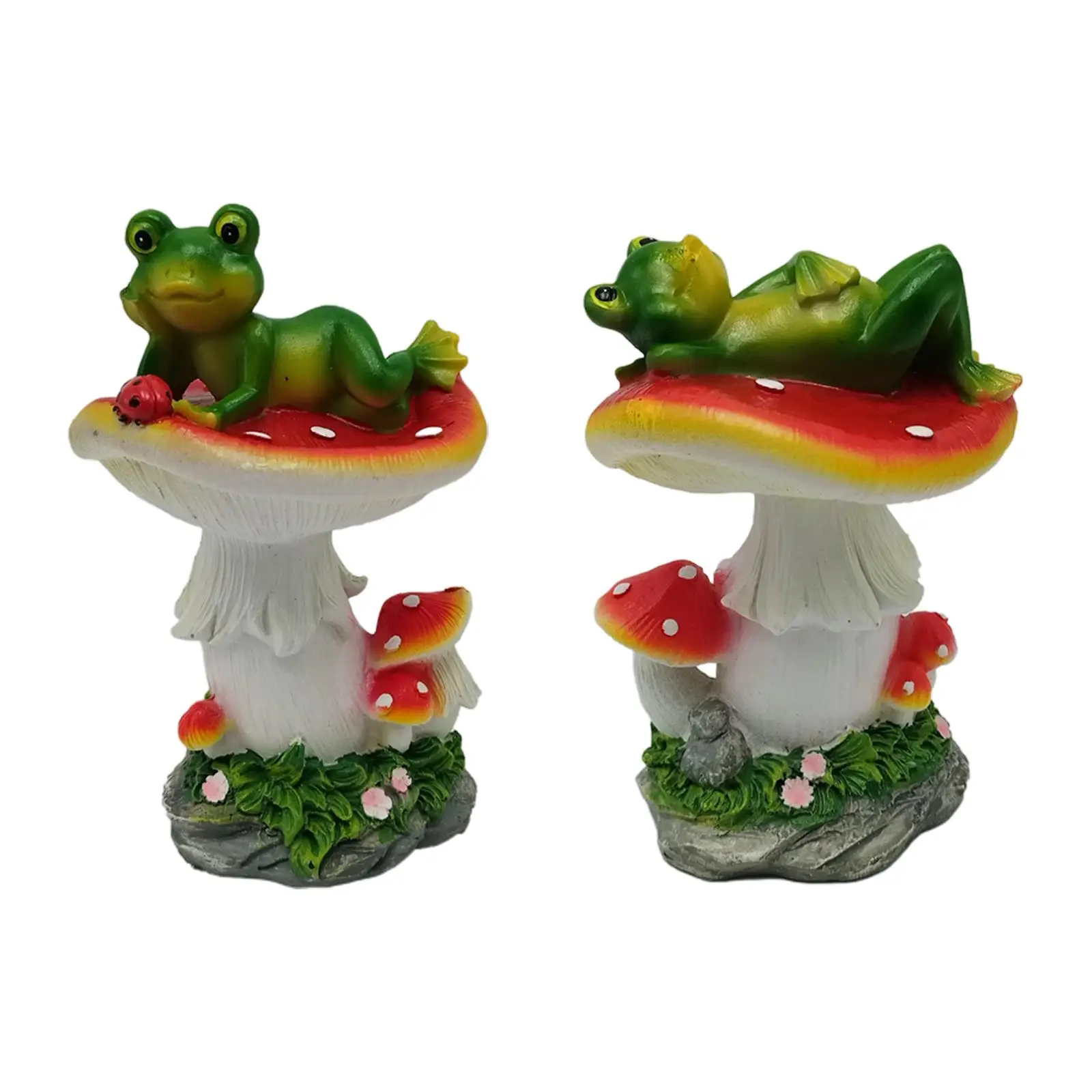 

Adorable Frogs Resin Collection Ornaments Animal Frog Statues Frog Laying on for Porch Balcony Home Shelf Lawn