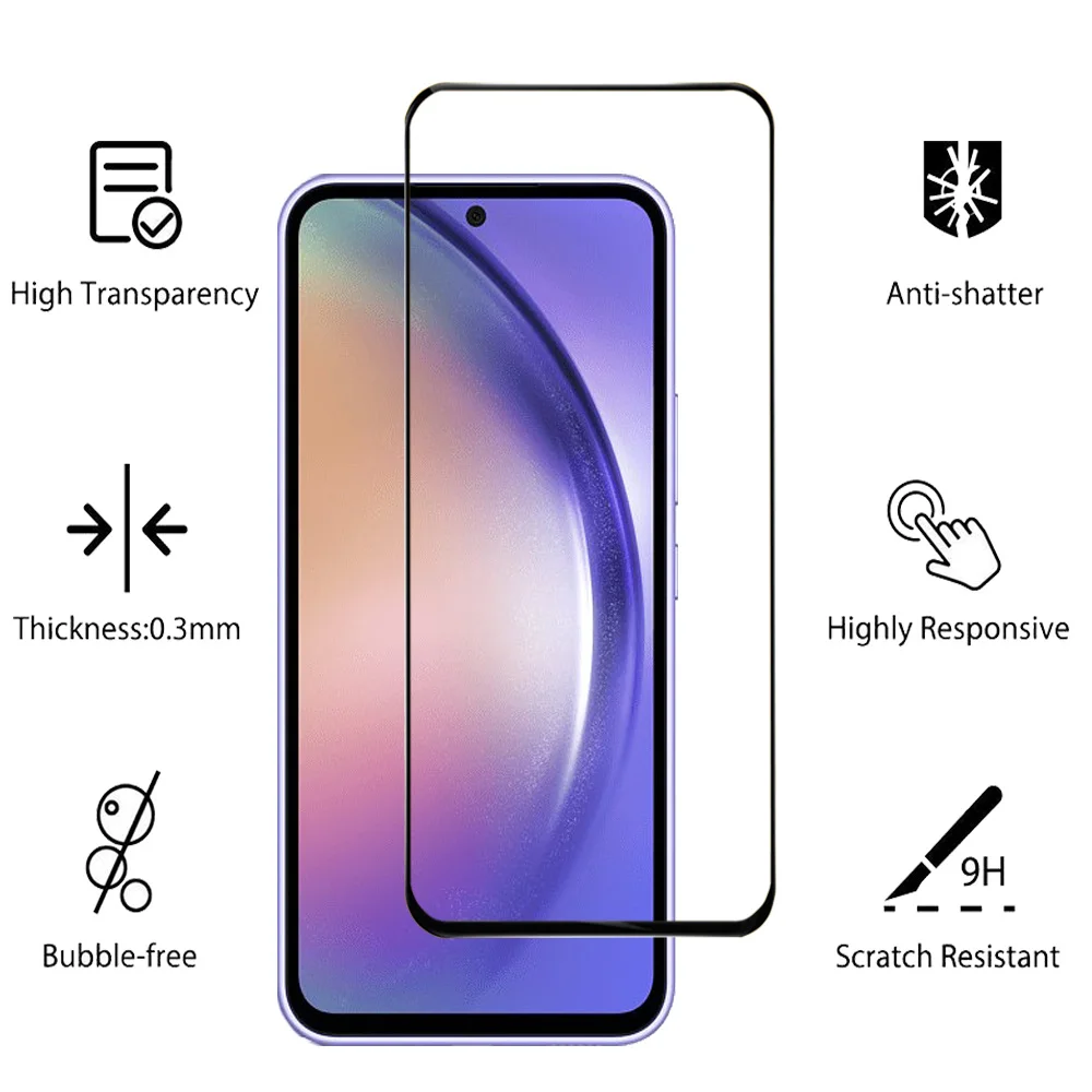 Pelicula,Front Tempered Glass For Samsung Galaxy A54 5G Screen Protector Sansung A54 A34 A14 cristal templado Samsung A13 A23 A33 protector pantalla SamsungA54 verre trempé A53 A52 A52S A51 Camera Lens Film A73 A52 A32
