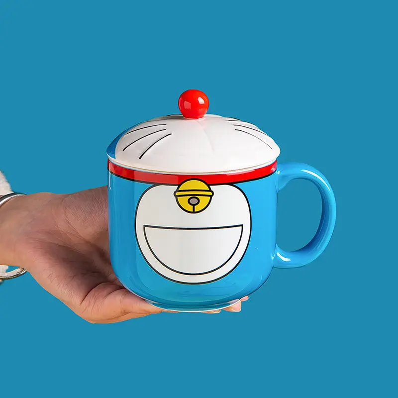 480 мл аниме Doraemon косплей керамическая чашка с крышкой милая пара кофейная для