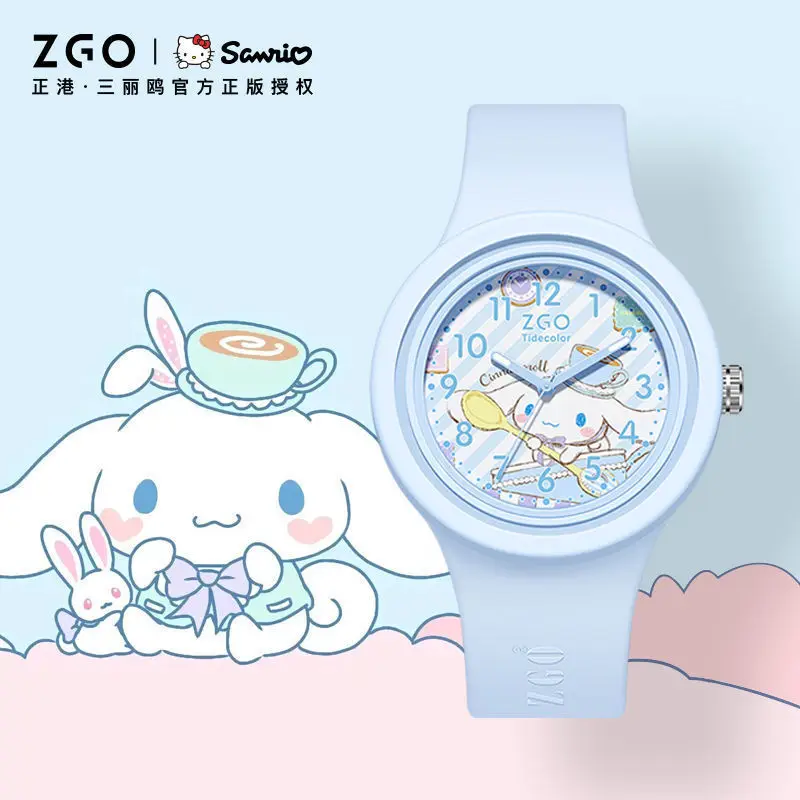 Original Zgox Watch Cinnamorol Hello Kittys Kawaii Female Students Children Girls Mymelody Anime Learning Waterproof Watches