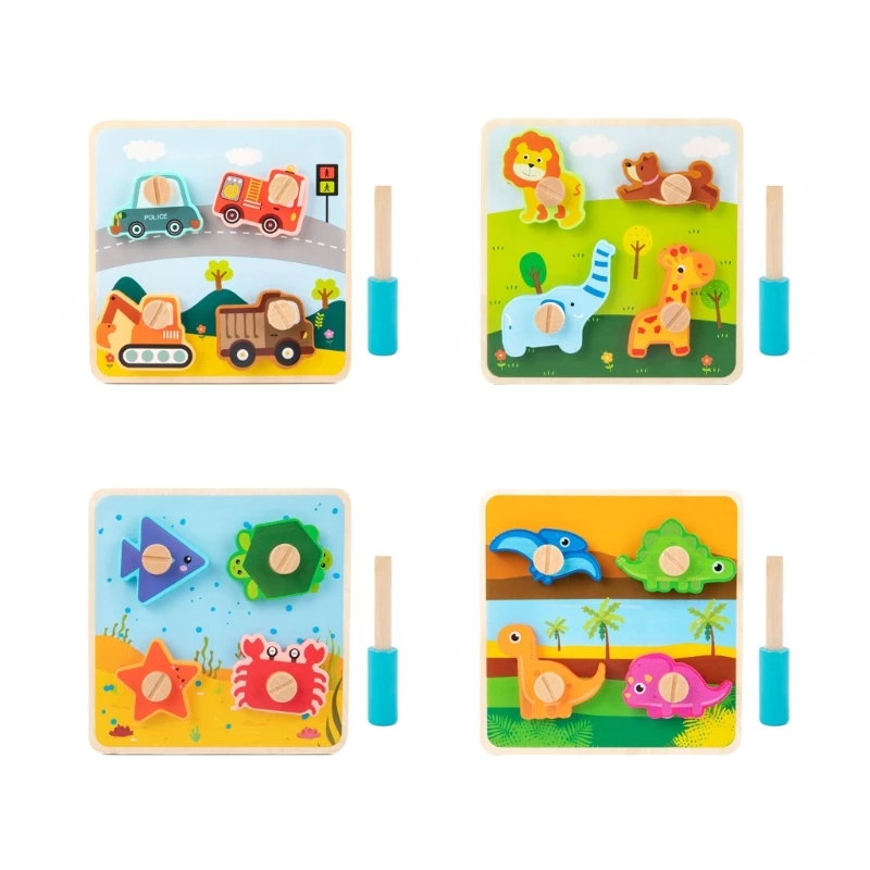 

Toddler Puzzle Montessori Toy for Kids Age 3+ Shape Sorting Nut Pairing Toy Preschool Education for Boys Girls