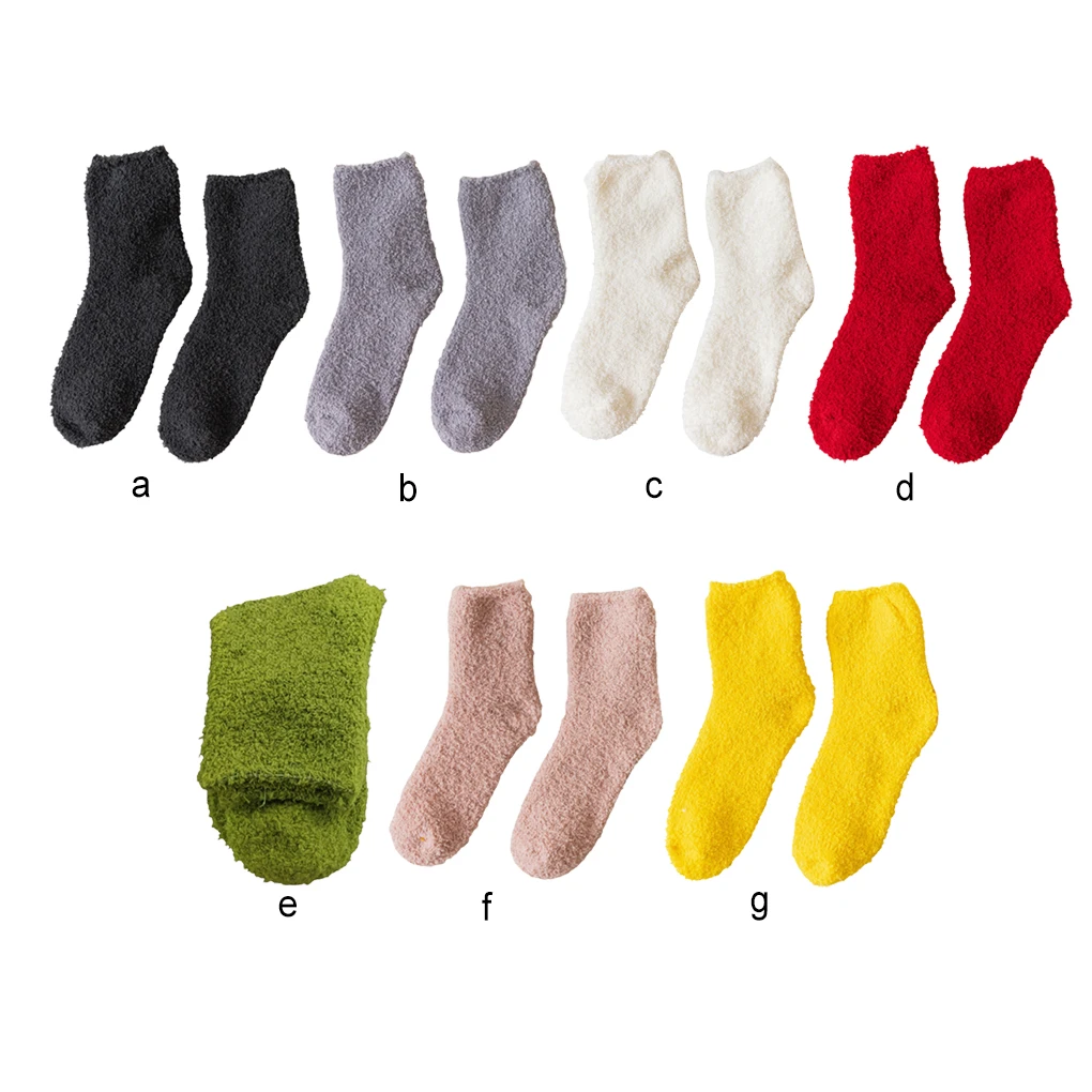 

6 Pairs Warm Socks Winter Supplies Multicolored Washable Long-lasting Feet Warmer Fleece Stocking Lounge Slipper Dark Gray