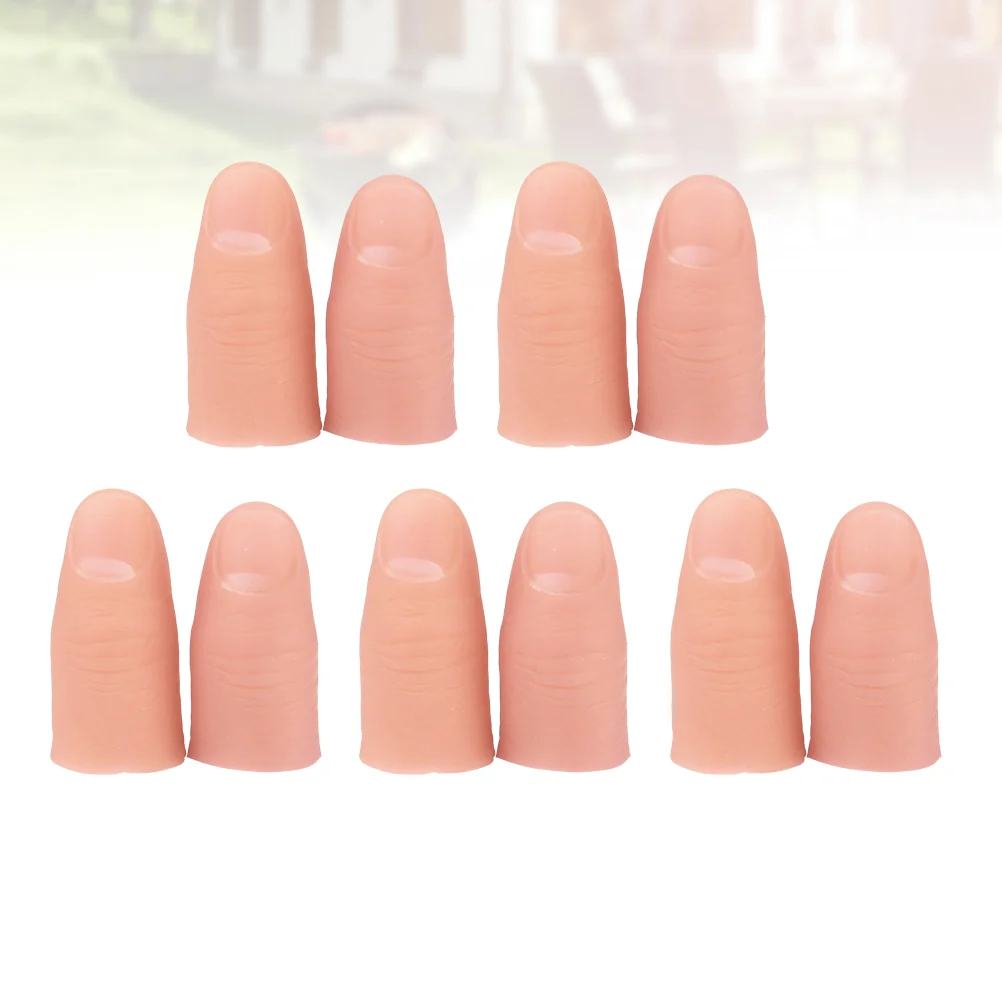 

10PCS Trick Finger Thumb Tips Thumb Cover Trick Finger Stage Show Prop ( Nail Ordinary+ Nail Large Size )
