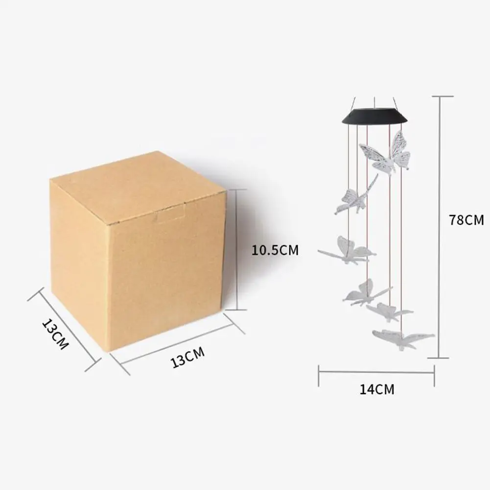 

Atmosphere Lighting Outdoor Lighting Wind Bell Wind Chime Solar Power Butterfly Lights Changing Decor Courtyard