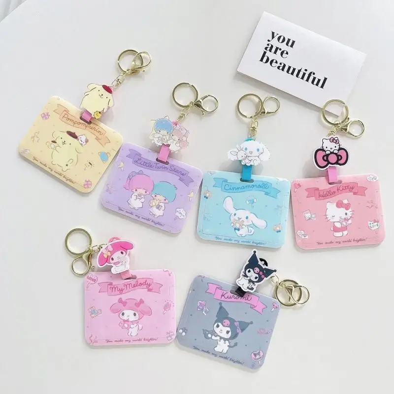 

Kawaii Sanrio Card Sleeve Card Sleeve Hellokitty Cinnamoroll Kuromi Mymelody Student Id Card Work Card Sleeve Girls Bag Pendant