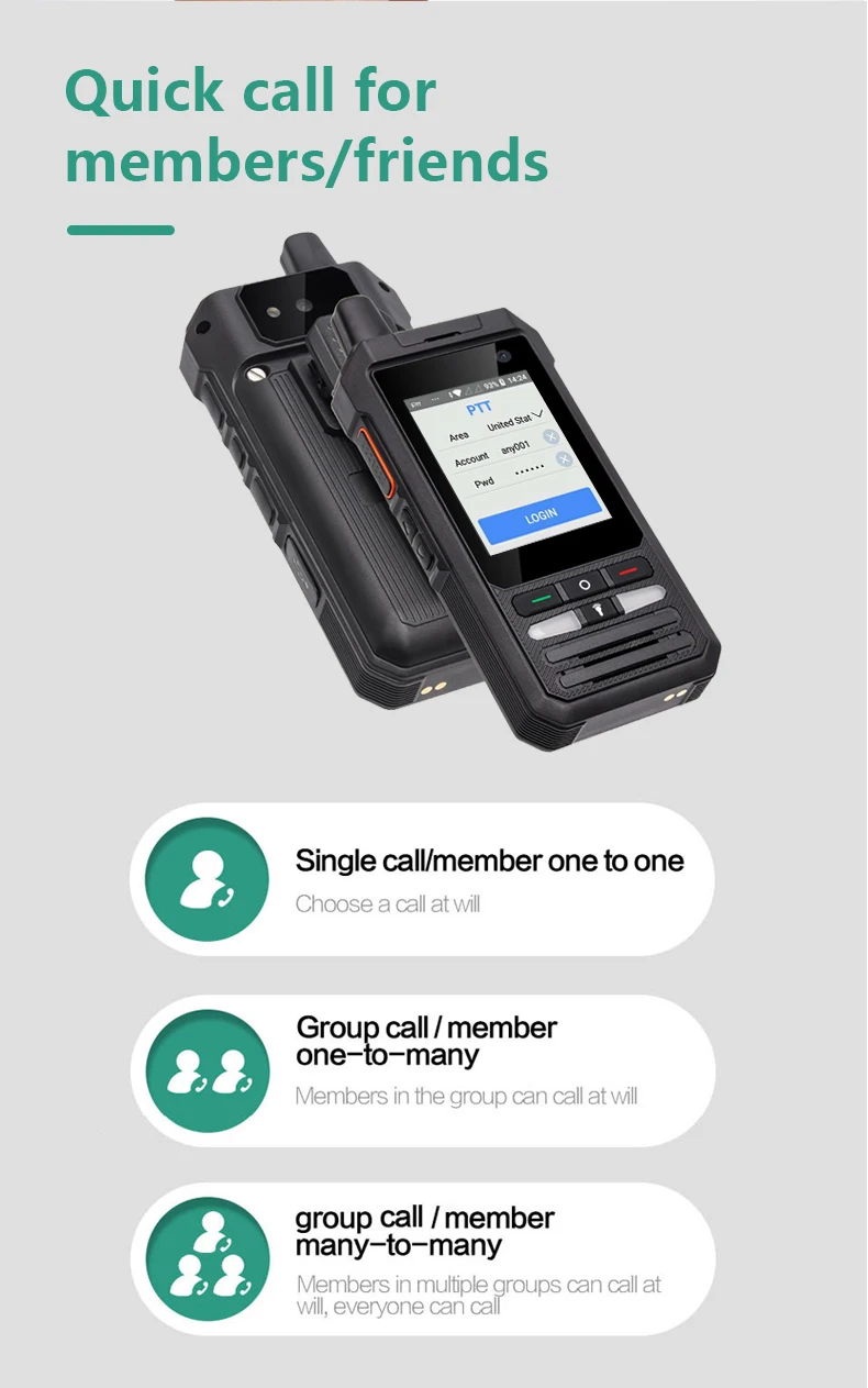 Anysecu W8 Mini Walkie Talkie Android 8.1Handheld Radio Station Conmunicator Transceiver Waterproof And Dustproof