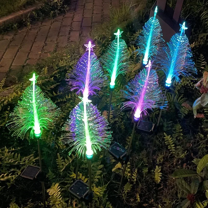 

Christmas Tree Light Solar Outdoor Waterproof Solar Light Sensing Lawn Lamp Garden Landscape Decorative Floor Lights 1pcs