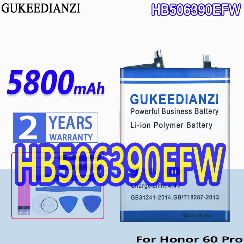 

High Capacity GUKEEDIANZI Battery HB506390EFW 5800mAh For huawei Honor 60 Pro For Honor60 Pro 60Pro Mobile Phone Batteries