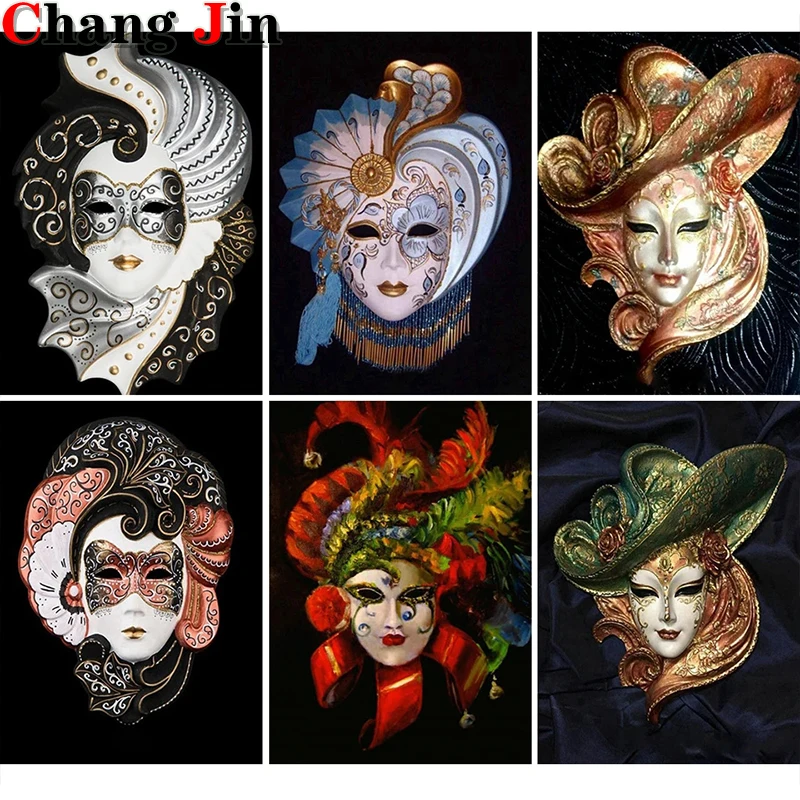 

5D Diy Diamond Painting Classical Mask Portrait Cross Stitch Kit Diamond Mosaic Full Dril Embroidery Rhinestone Home Decor Gifts