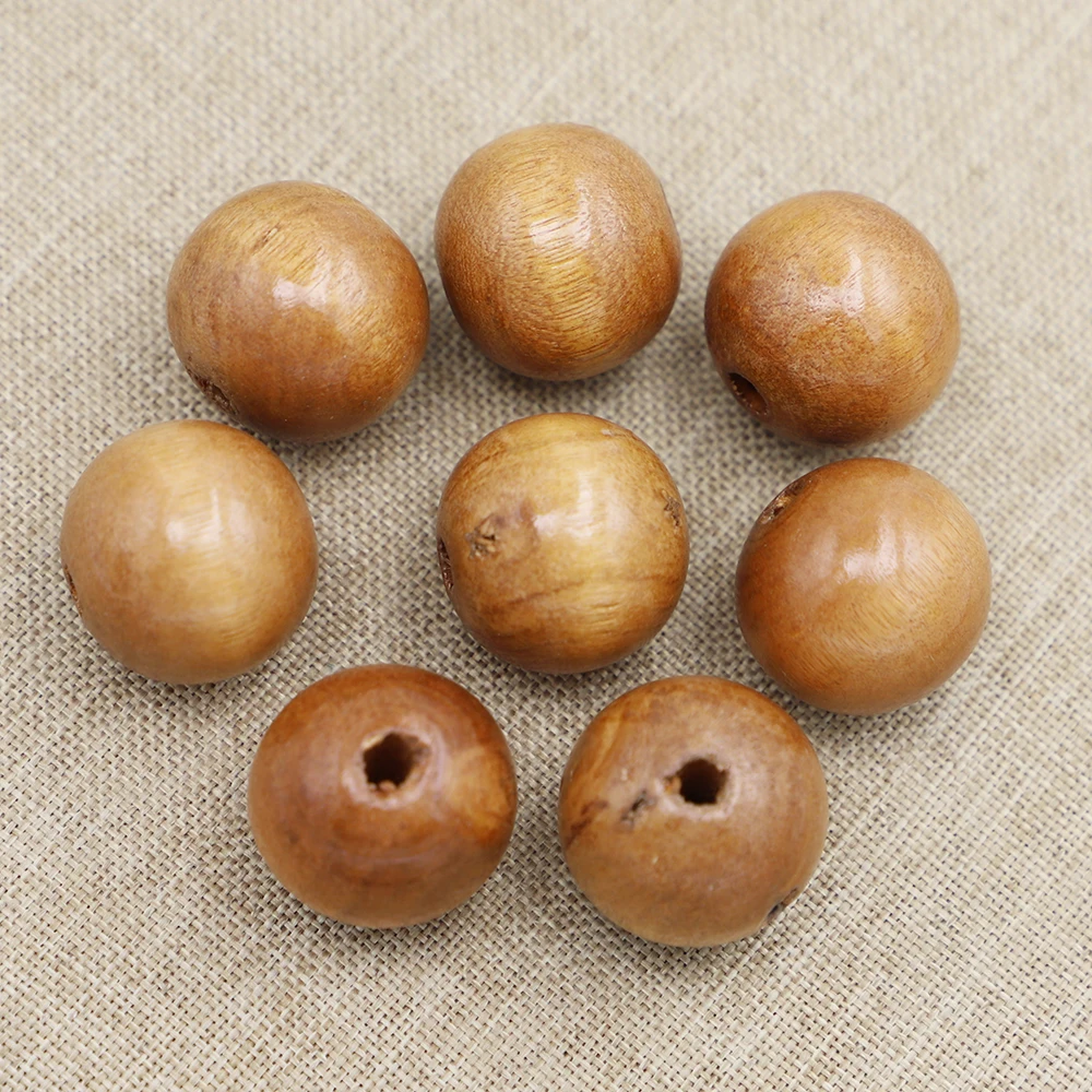 25MM Selling Brown Natural Round Wooden Beads Padauk High Quality Spacer DIY Jewelry Making Fashion Bracelet 50Pcs Wholesale