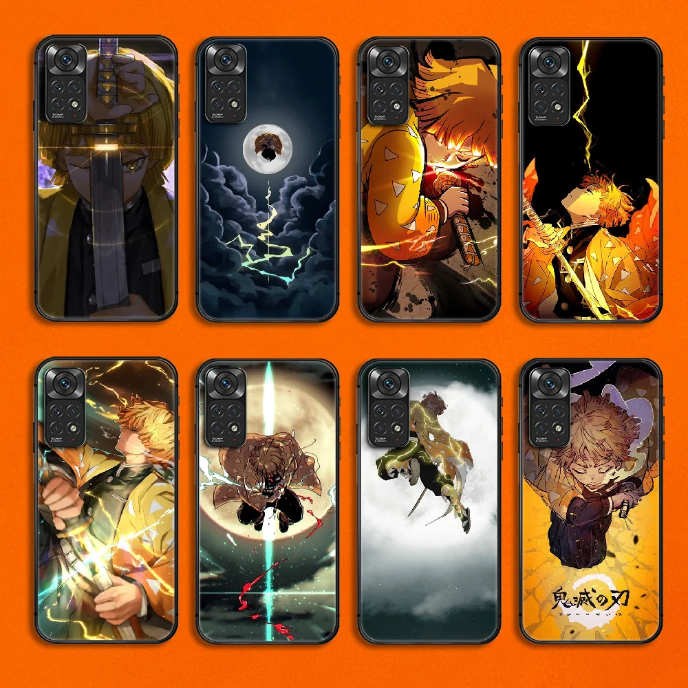 

Zenitsu Agatsuma Demon Slayer Phone Case Cover For Xiaomi Redmi Note K50 7 8 9 10 11 12 A C E T S Ultra Pro Plus TPU Soft Black
