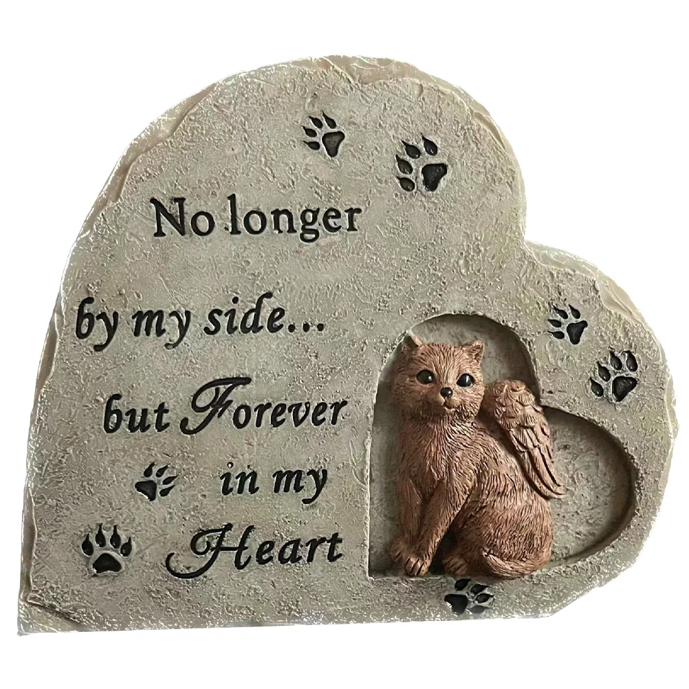 

Puppy Memorial Stone Statue Pet Grave Marker Garden Stones Resin Cat Statues Outdoor