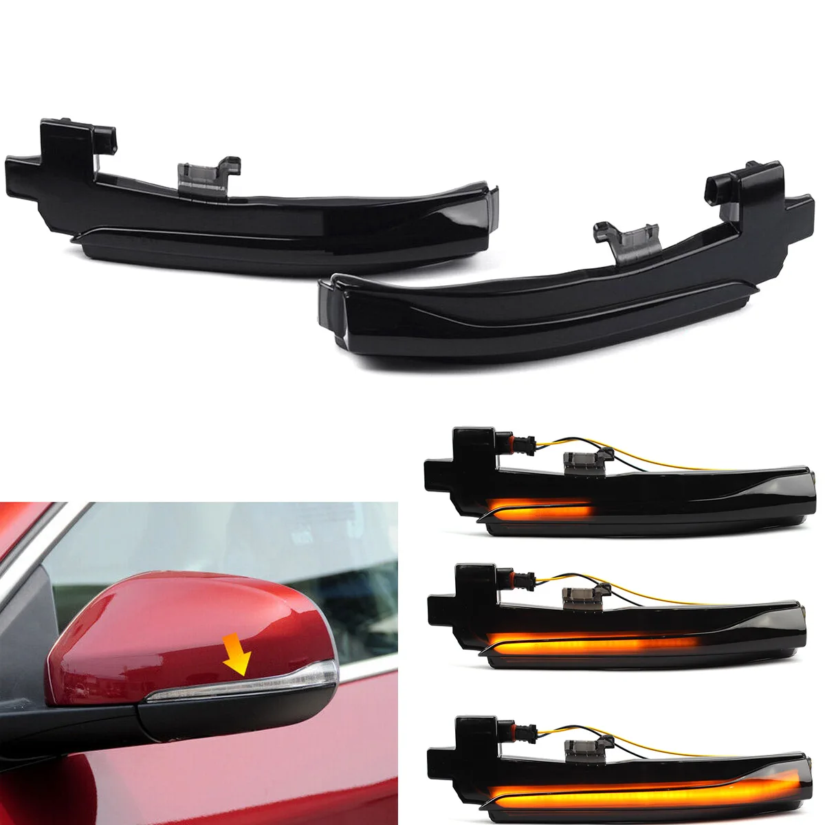 Пара светодиодных динамических указателей поворота боковое зеркало заднего