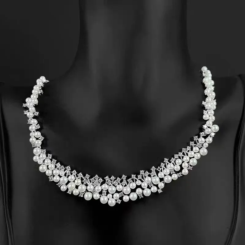 

LIDU 925 Sterling Silver 2022 New Multi-pearl Necklace Bracelet Style Temperament Banquet Clavicle Chain Free Delivery