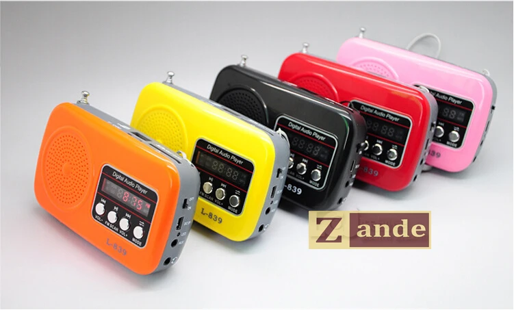Portable mini pocket digital FM radio speaker L-839 T-206 for christmas gift promotion |