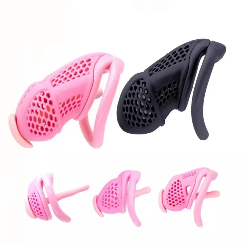 Клетка целомудрия встроенный небольшой замок с катетером сотовый для члена