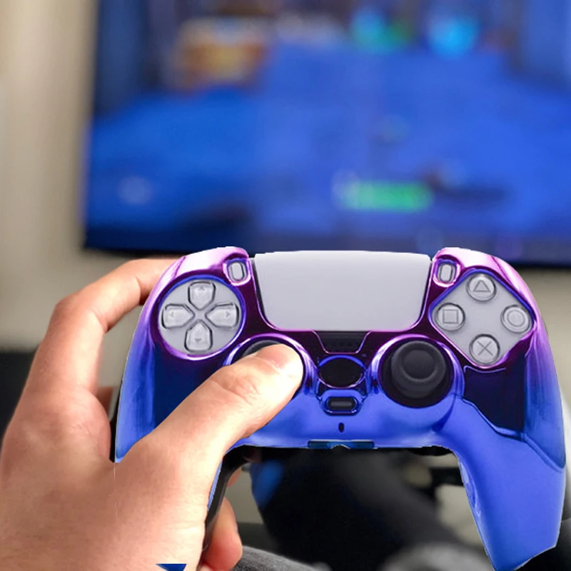 

Жесткий чехол с гальваническим покрытием для PS5, разноцветный защитный чехол с гальваническим покрытием для PS5