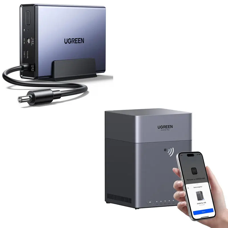 Фото Новый NASync DH4300 Plus 4-дисковый NAS на 120 ТБ (без дисков) и ИБП 12000 мАч с пиковой нагрузкой 120 Вт постоянного тока №1