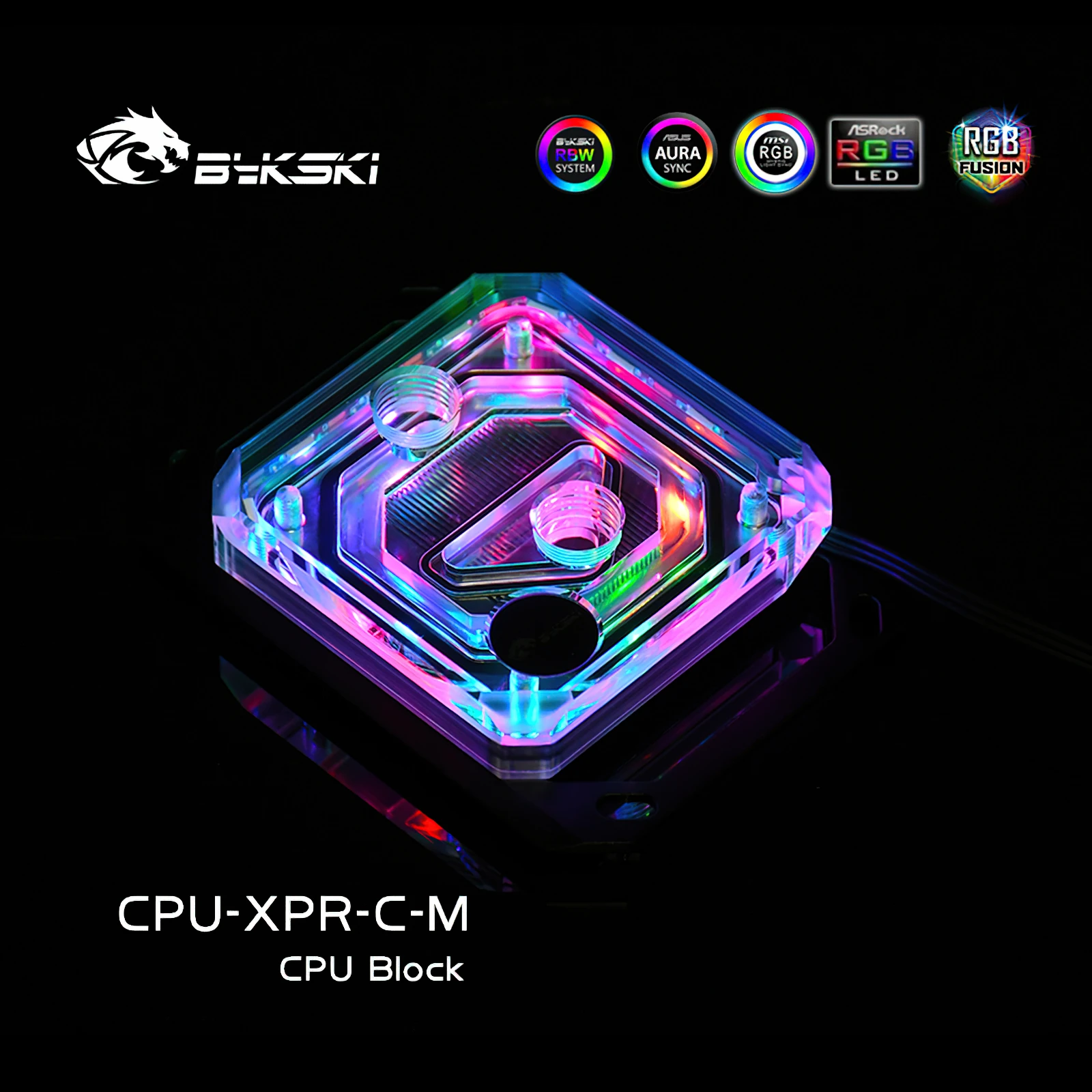 Фото Блок жидкостного охлаждения процессора Bykski RGB для Ryzen 7/5/3/AM4/AM3+/AM3/AM2+/AM2/FM2+/FM2/FM1 CPU-XPR-C-M №4