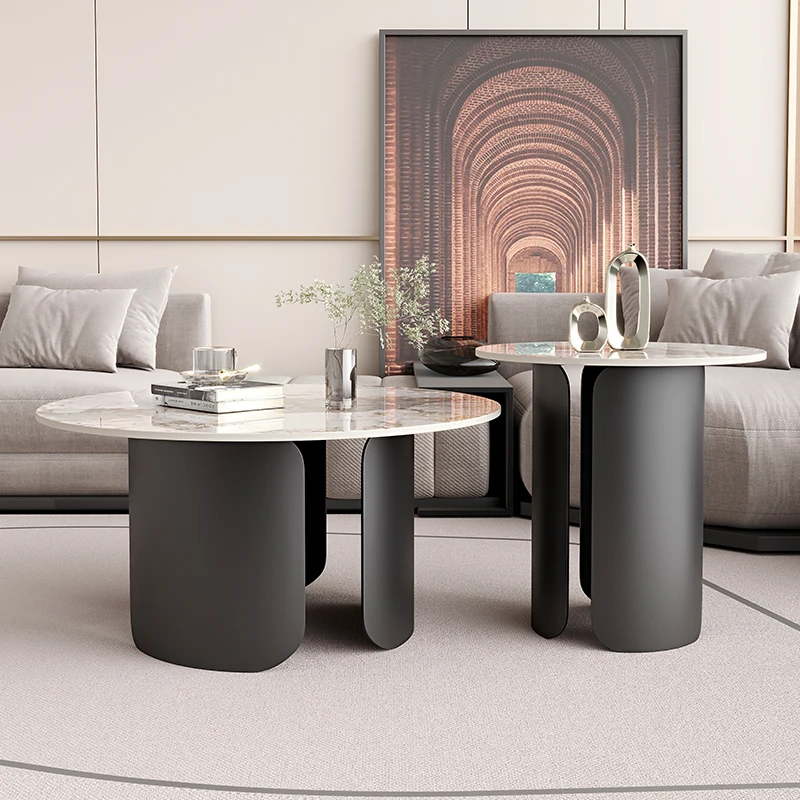 Италия Роскошные журнальные столики Украшения Мраморный верх Круглый