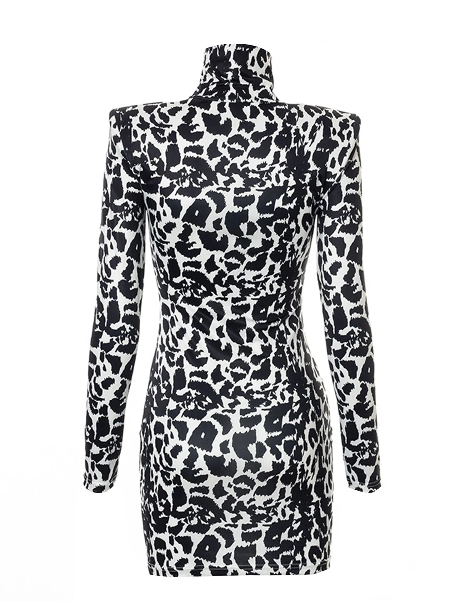 Женское облегающее платье миди с длинным рукавом и высоким воротом |