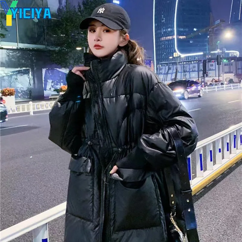 YICIYA Winter Parkas Jackets 2023 Woman Clothes Coats Warm Baggy Streetwear Harajuku Casual Pockets Zip Up Korean Fashion Style