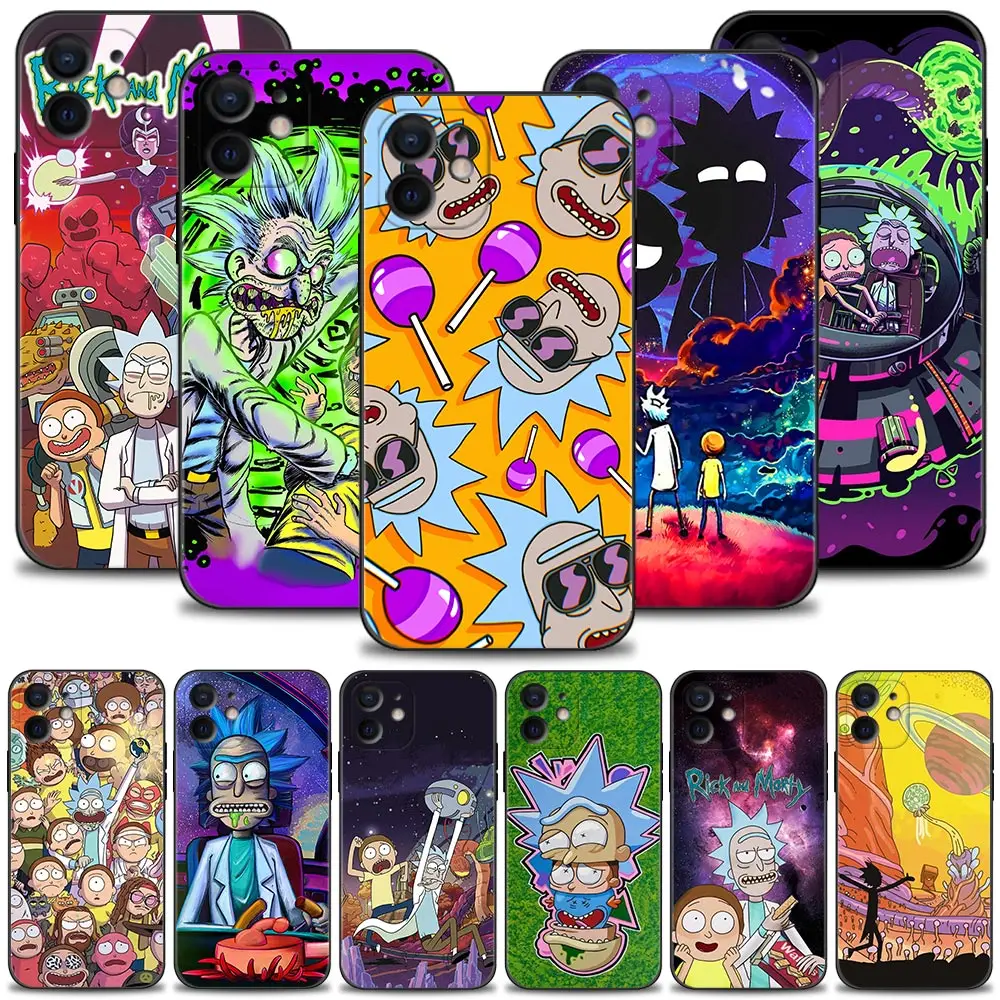 

Phone Case for Apple iPhone 13 12 11 pro max Cover 13 12 mini XS Max XR X Cases 8 7 6 6s plus Funda Cartoon Rick And Morties