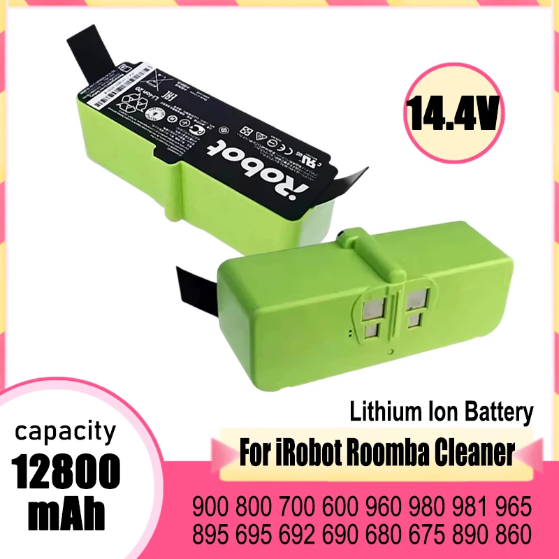 Фото Подходит для аккумулятора робота-подметателя серии iRobot Roomba, 14,4 В, 12800 мАч, 500, 600, 700, 800, 620, 770, 780, запасной аккумулятор №1