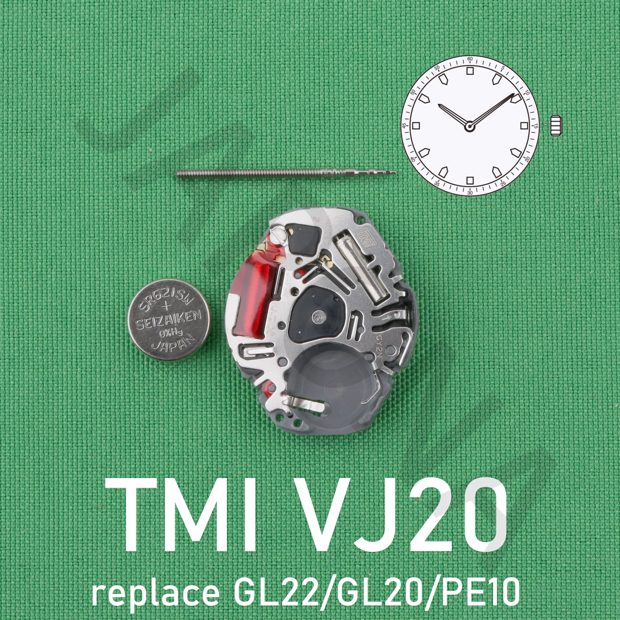 japan TMI VJ20 movement VJ20C movement 2 hands slim movement quartz movement replaceGL22/GL20/PE10