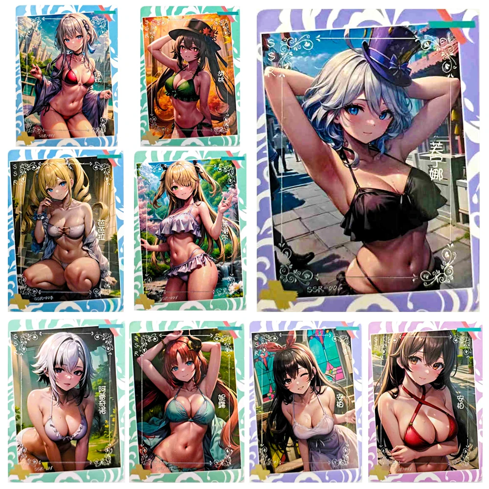 История богини Genshin Impact SSR Nilou Yoimiya Ganyu Shinhe Mona Raiden Shogun Yae Miko Радужная фольга