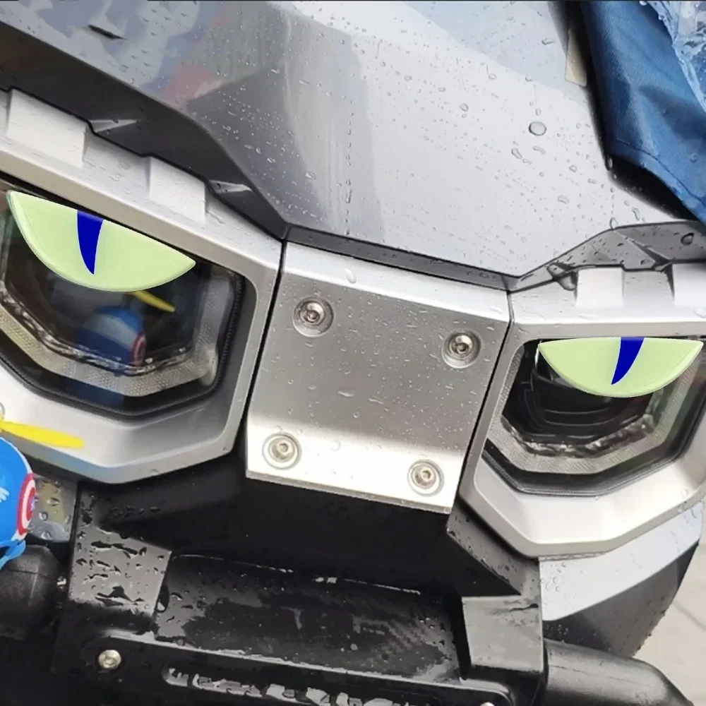 Светящаяся наклейка кошачий глаз на автомобиль 3D глаза демона мотоцикл