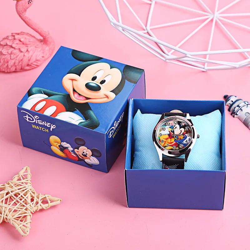 Modello Di Quadrante Casuale Con Scatola Disney Mickey Orologio Per Bambini Figura Anime Minnie Spiderman Orologio Al Quarzo Orologio Per Bambini Rega