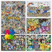 pikachu anime cartoon 1000 pieces jigsaw puzzles diy pokemon puzzles creative kids decompress educational toys gifts