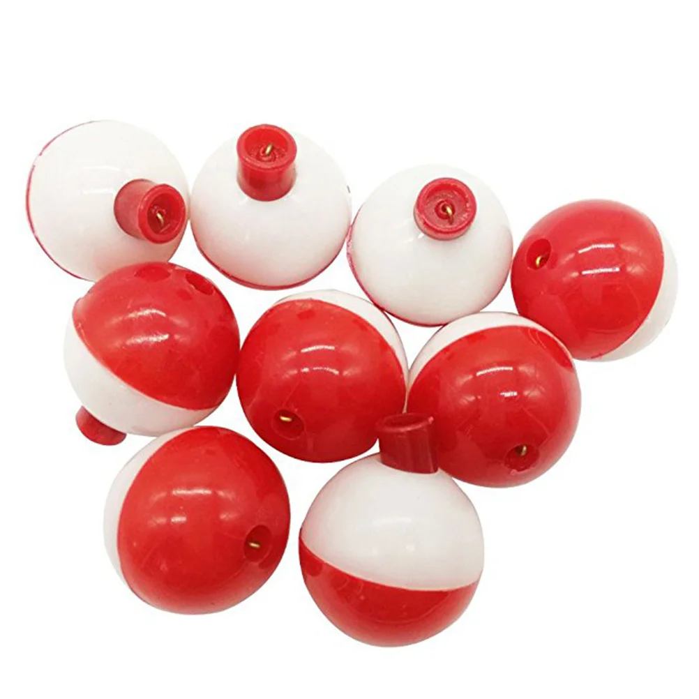 

30pcs/lot 1 Inch Size Fishing Bobber Buoy Float Sea Fishing Floats Plastic Floats for Fishing Dobbers (Red and White)