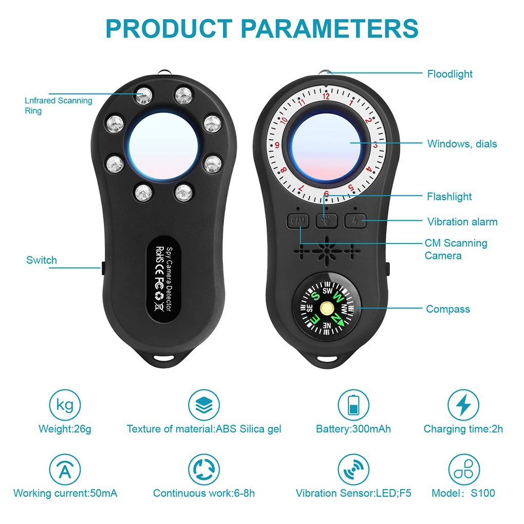 

Camera Tracker Infrared Detector Home Office Flashlight Anti-camera Locator