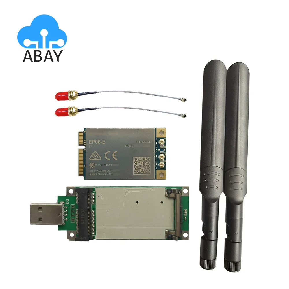 Quectel EP06-E LTE MINI PCIE Cat6 Module With USB Adapter Card and SMA female to U.FL IPX IPEX 1th Transfer cable + antenna