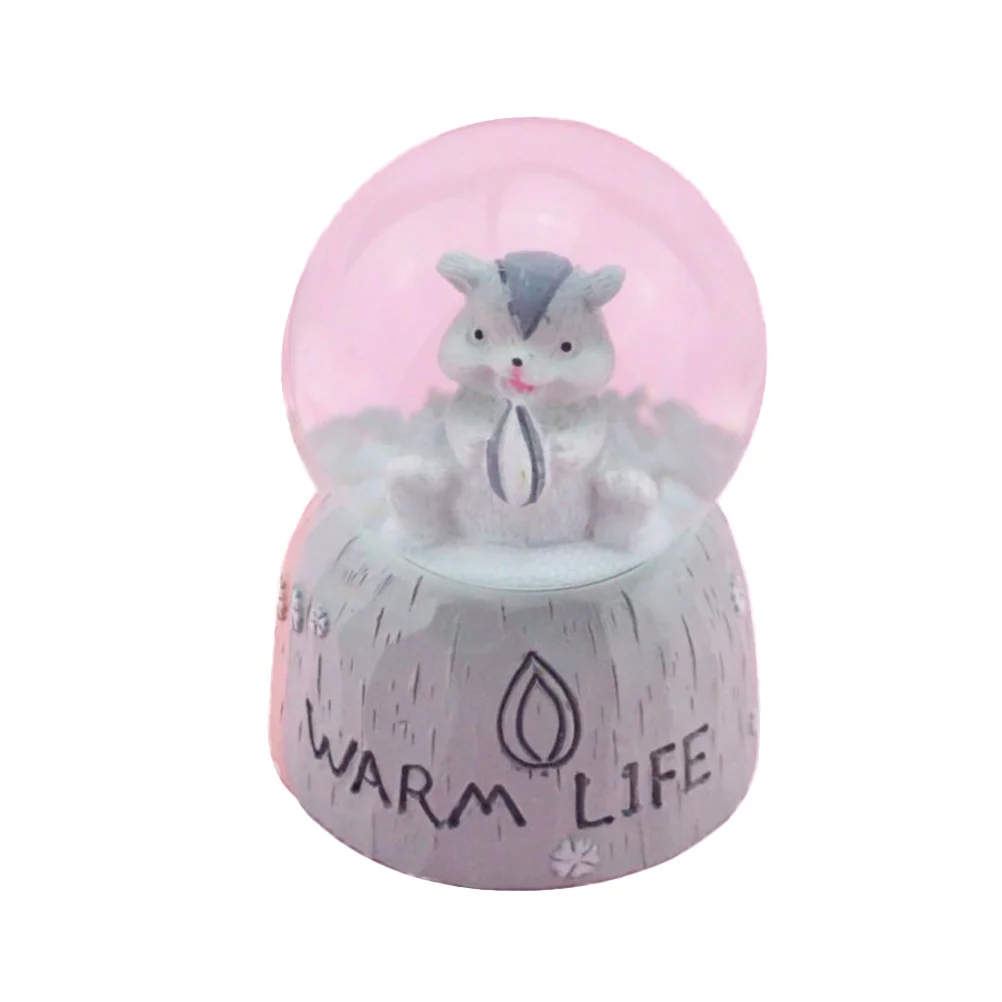 

1pc Cartoon Resin Hamster Glass Lighting Crafts Desktop Ornaments Decor (Random Pattern)