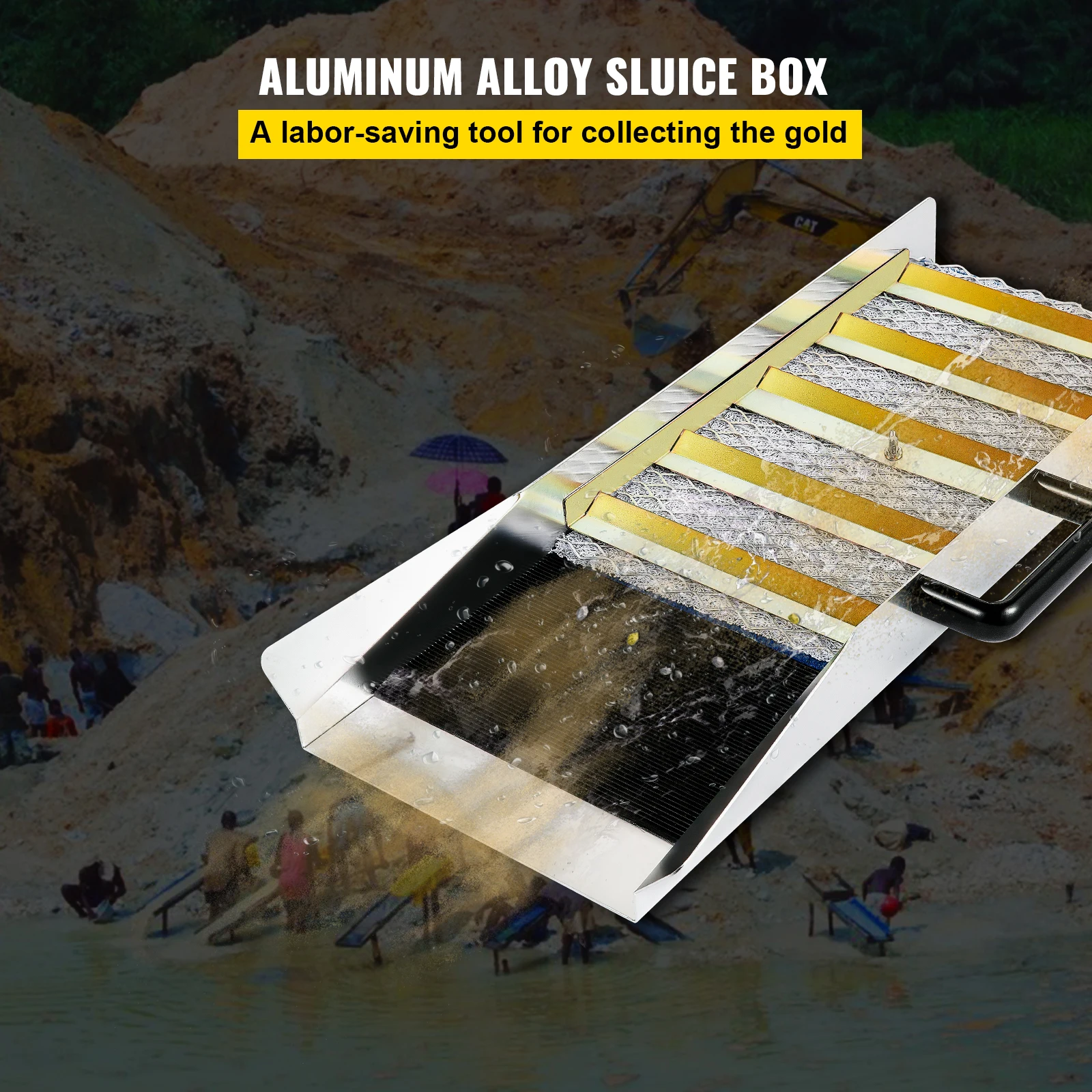 VEVOR Aluminum Alloy Sluice Box with Digital Pocket Scale 24/30/36/50in Portable Manual Gold Jewelry Panning Prospecting Tools 2 VEVOR Aluminum Alloy Sluice Box with Digital Pocket Scale 24/30/36/50in Portable Manual Gold Jewelry Panning Prospecting Tools 2