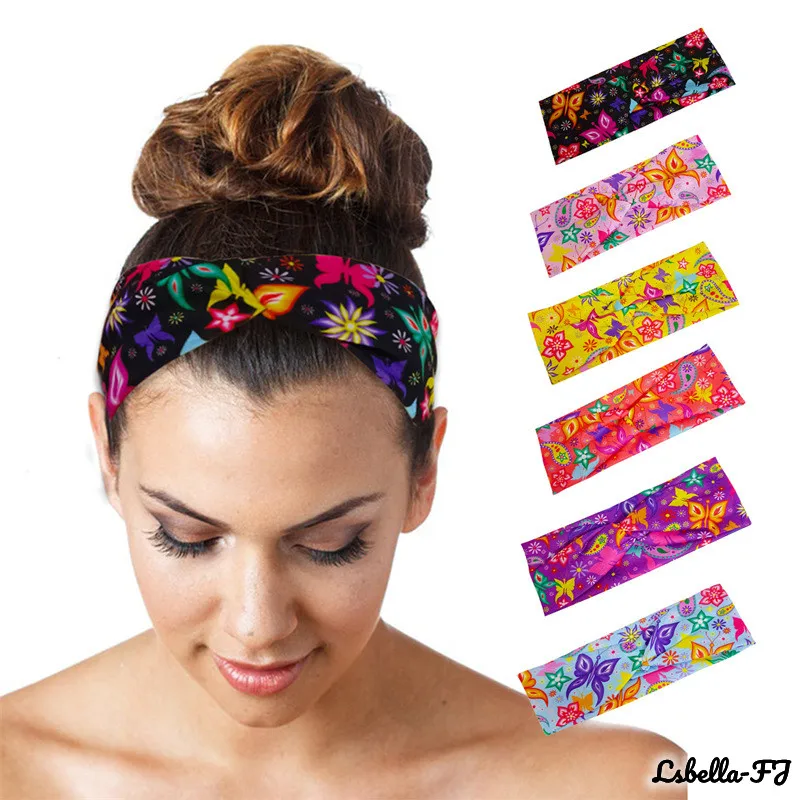 

Sports Headband Fashion Yoga Hairbands Sweat Absorbent Wide Brimmed No Trace Print Bandana Women's Beauty Hair Accessories