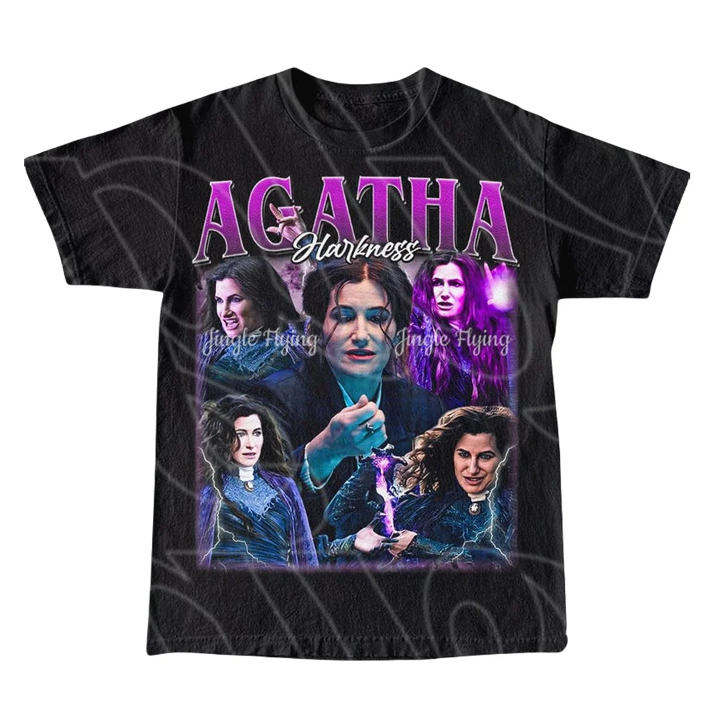 Фото Ограниченная серия Agatha Harkness, винтажная футболка с крутыми персонажами, подарок для женщин и мужчин, унисекс №3