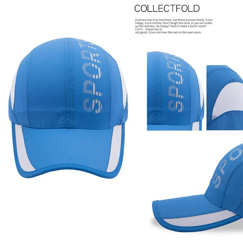 Trend Quick Dry Baseball Cap 2023 Spring Summer Beach Sun Hat Mesh Sports Running Fishing Hat Snapback Men Women Cycling Cap