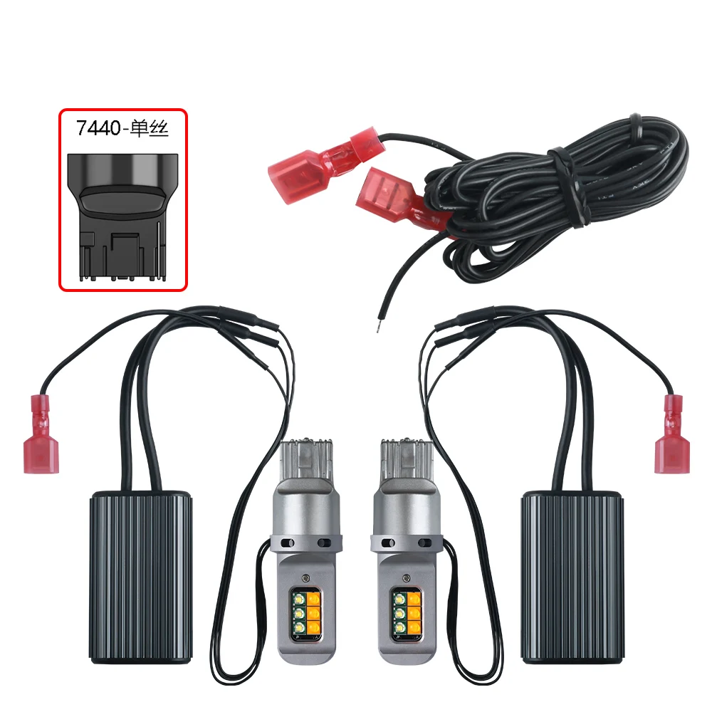 

2 шт. 1156 P21W BA15S PY21W BAU15S Canbus безошибочные светодиодные лампы 7440 W21W T20 W21W бело-желтые 12 в Cree автомобильные DRL сигнал поворота